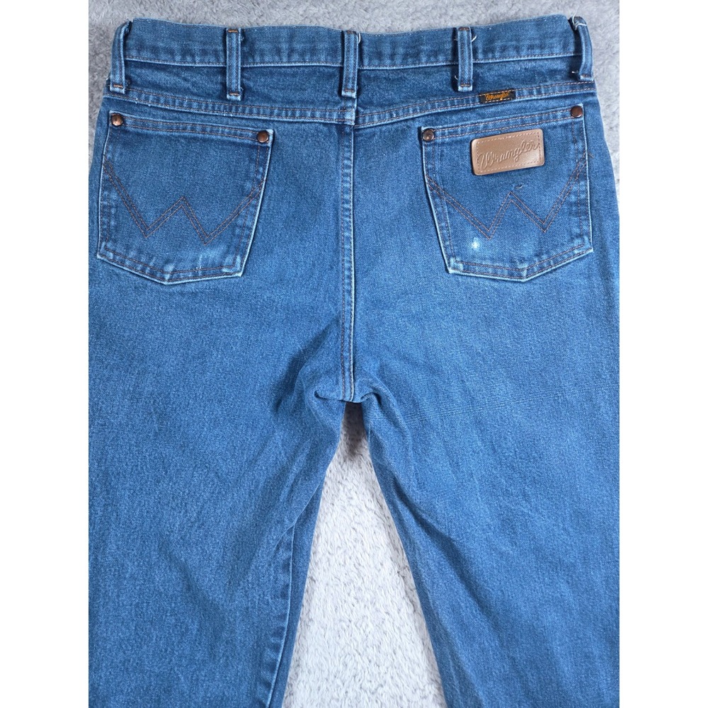 Wrangler Cowboy Cut Jeans 32x32 Blue Mens Slim Fit Straight Leg 936DEN Denim - Picture 7 of 9